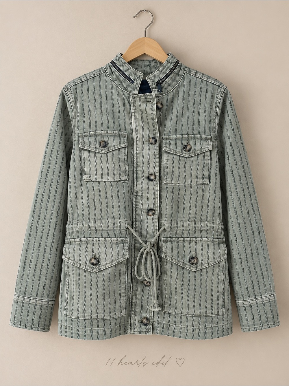 Billy T NWT Moss Road Trip Embroidered Denim Utility Jacket Fits Like M/L $148